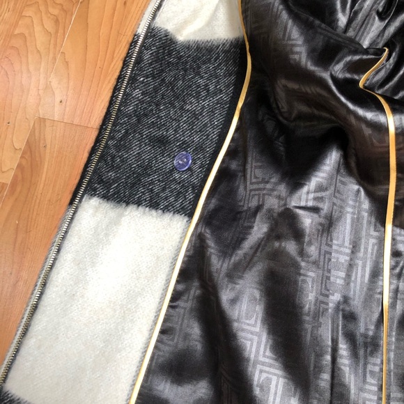 Ivanka Trump Wool Blend Buffalo Plaid Black & White Winter Coat - Picture 5 of 7